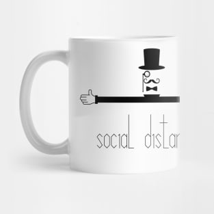 Social distancing during virus outbreak sign Mug